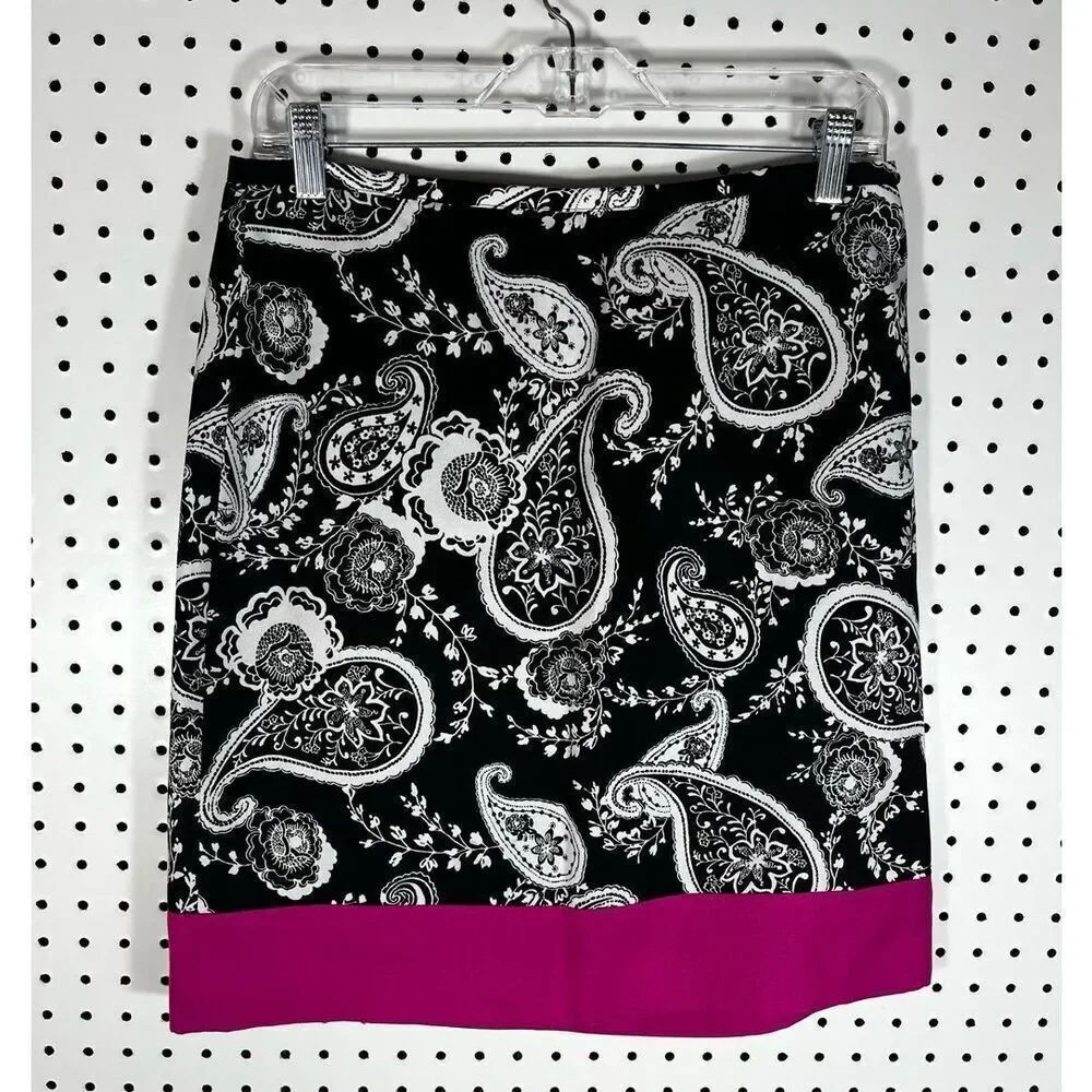 Loft paisley print pencil skirt